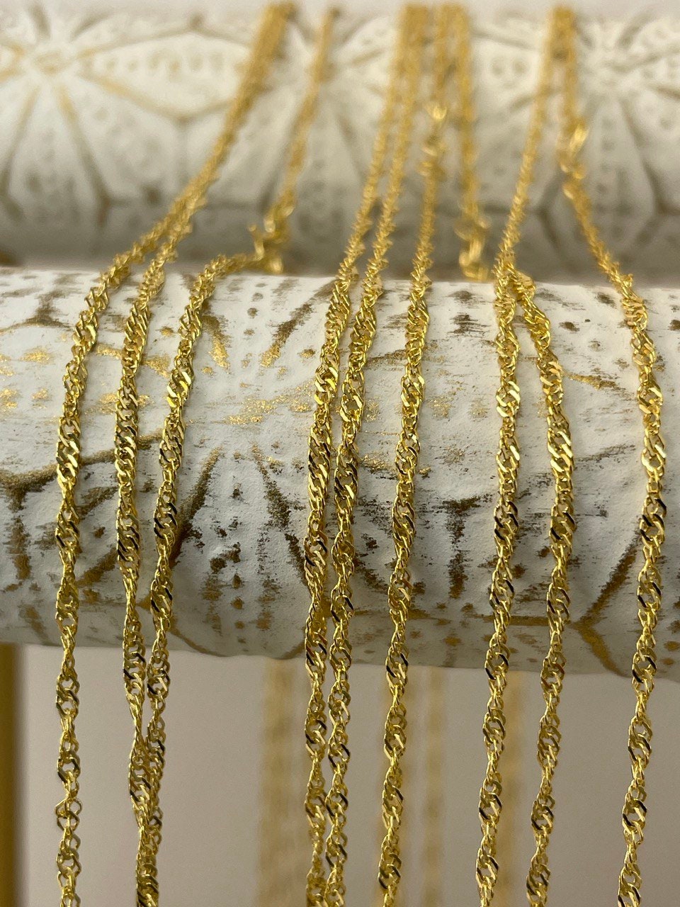 18K GOLD SINGAPORE CHAIN(1mm) Real Gold, Birthday Gift, Anniversary Gift, For Him, For Her, Christmas Gift, Boyfriend Gift, Girlfriend Gift.