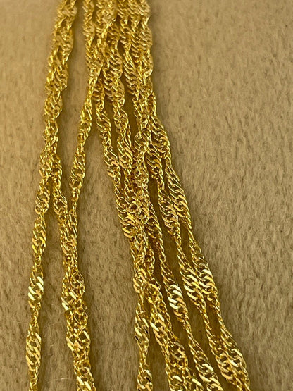 18K GOLD SINGAPORE CHAIN(1mm) Real Gold, Birthday Gift, Anniversary Gift, For Him, For Her, Christmas Gift, Boyfriend Gift, Girlfriend Gift.