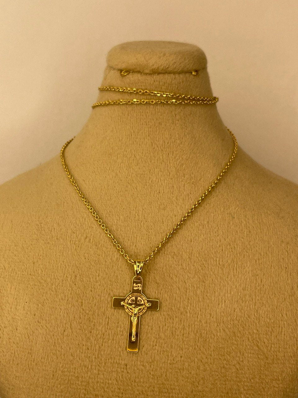 18K GOLD CROSS NECKLACE, Crucifix Necklace, Jesus Cross, Real Gold ,For Men ,For Women ,Birthday Gift, For Him ,For Her, Anniversary Gift.