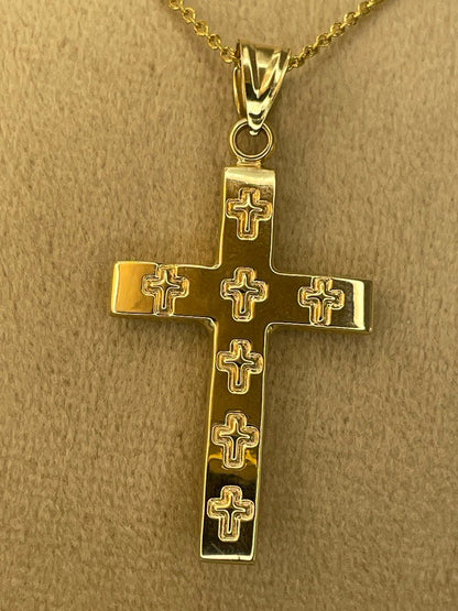 18K GOLD CROSS NECKLACE Jesus Cross,Real Gold,Birthday Gift,Christmas Gift,Anniversary Gift,For Her ,For Him, boyfriend Gift,girlfriend Gift