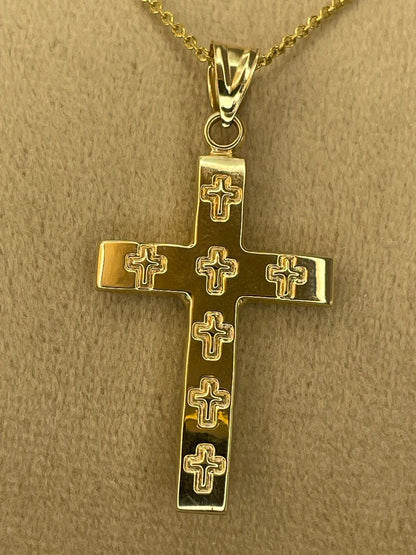 18K GOLD CROSS NECKLACE Jesus Cross,Real Gold,Birthday Gift,Christmas Gift,Anniversary Gift,For Her ,For Him, boyfriend Gift,girlfriend Gift