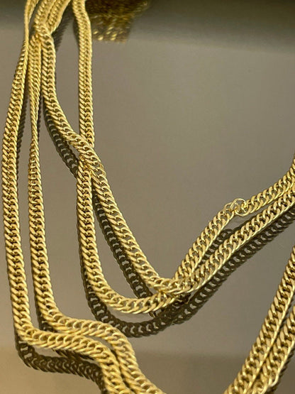 18K GOLD CURB DOUBLE (2mm),Real Gold,Birthday Gift,Christmas Gift,For Her,For Him,Anniversary Gift,boyfriend Gift,Girlfriend Gift.