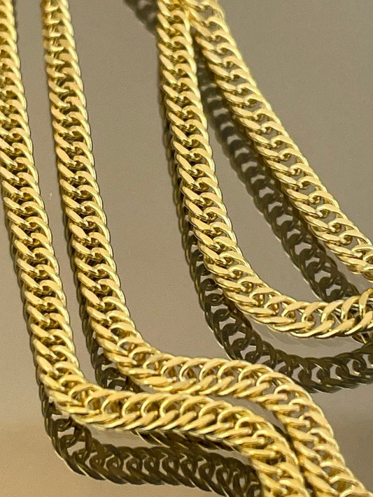 18K GOLD CURB DOUBLE (2mm),Real Gold,Birthday Gift,Christmas Gift,For Her,For Him,Anniversary Gift,boyfriend Gift,Girlfriend Gift.