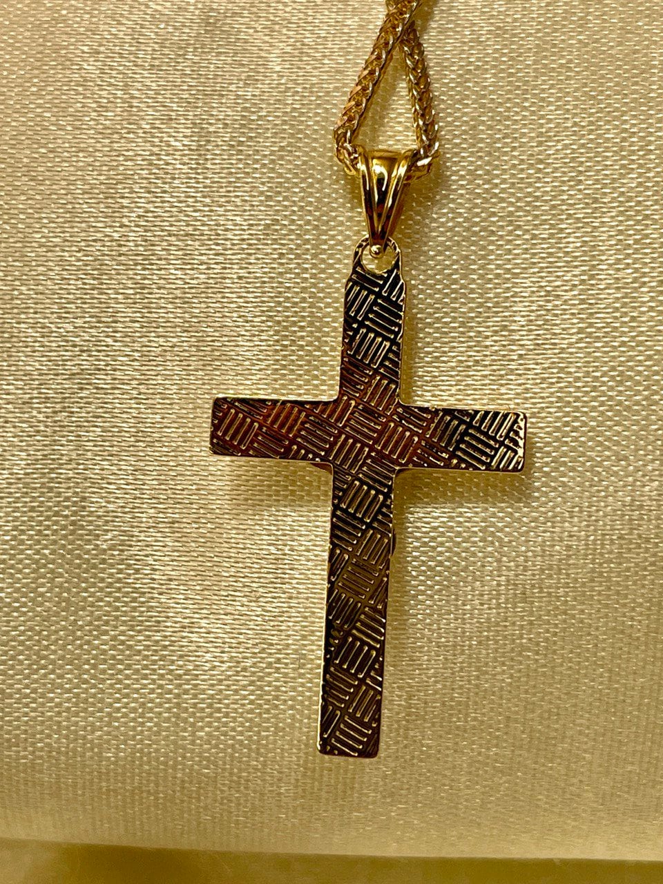 18K GOLD CROSS NECKLACE ,Jesus Cross,Real Gold,Franco Necklace Cross,crucifix Necklace,For Him,For Her,Birthday Gift,Christmas Gift.