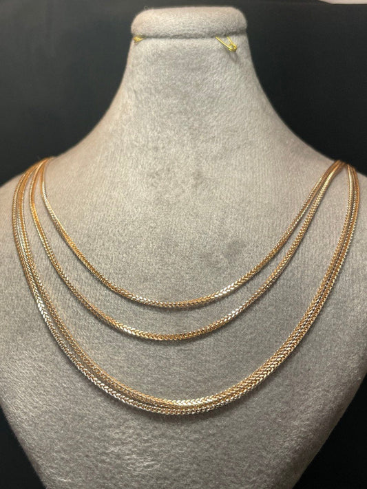18K GOLD FRANCO(1.2mm) NECKLACE Chain,Real Gold,Rose Gold,For Him,For Her,Birthday Gift,Gift For Dad,Gift For Mom,Girlfriend Gift.