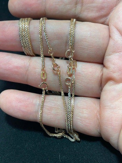 18K GOLD FRANCO(1.2mm) NECKLACE Chain,Real Gold,Rose Gold,For Him,For Her,Birthday Gift,Gift For Dad,Gift For Mom,Girlfriend Gift.