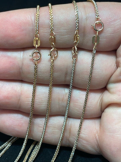 18K GOLD FRANCO(1.2mm) NECKLACE Chain,Real Gold,Rose Gold,For Him,For Her,Birthday Gift,Gift For Dad,Gift For Mom,Girlfriend Gift.