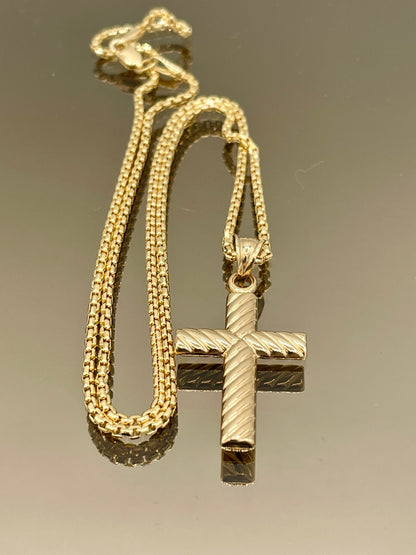 18K GOLD CROSS NECKLACE,Real Gold,Round Box,Birthday Gift,For Her,For Him,Christmas Gift,Anniversary Gift,Boyfriend Gift,Girlfriend Gift.
