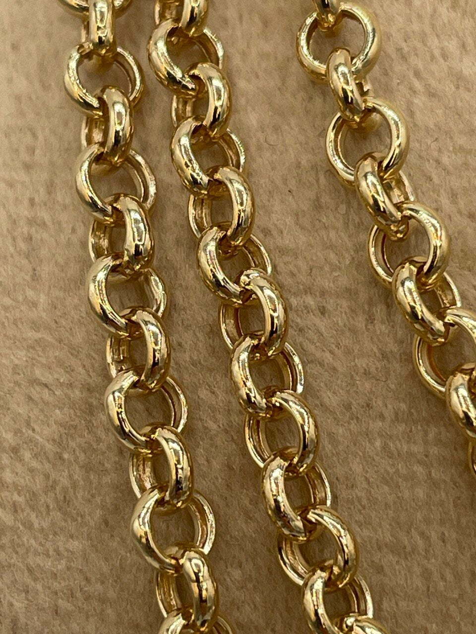 18K GOLD ROLO (5mm)NECKLACE,Real Gold,Birthday Gift,Christmas Gift,For Her,For Him,Gift For Dad,Gift For Mom,Style Necklace Chain.