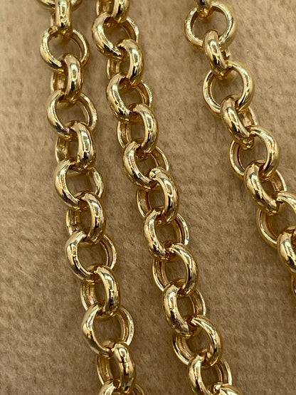 18K GOLD ROLO (5mm)NECKLACE,Real Gold,Birthday Gift,Christmas Gift,For Her,For Him,Gift For Dad,Gift For Mom,Style Necklace Chain.
