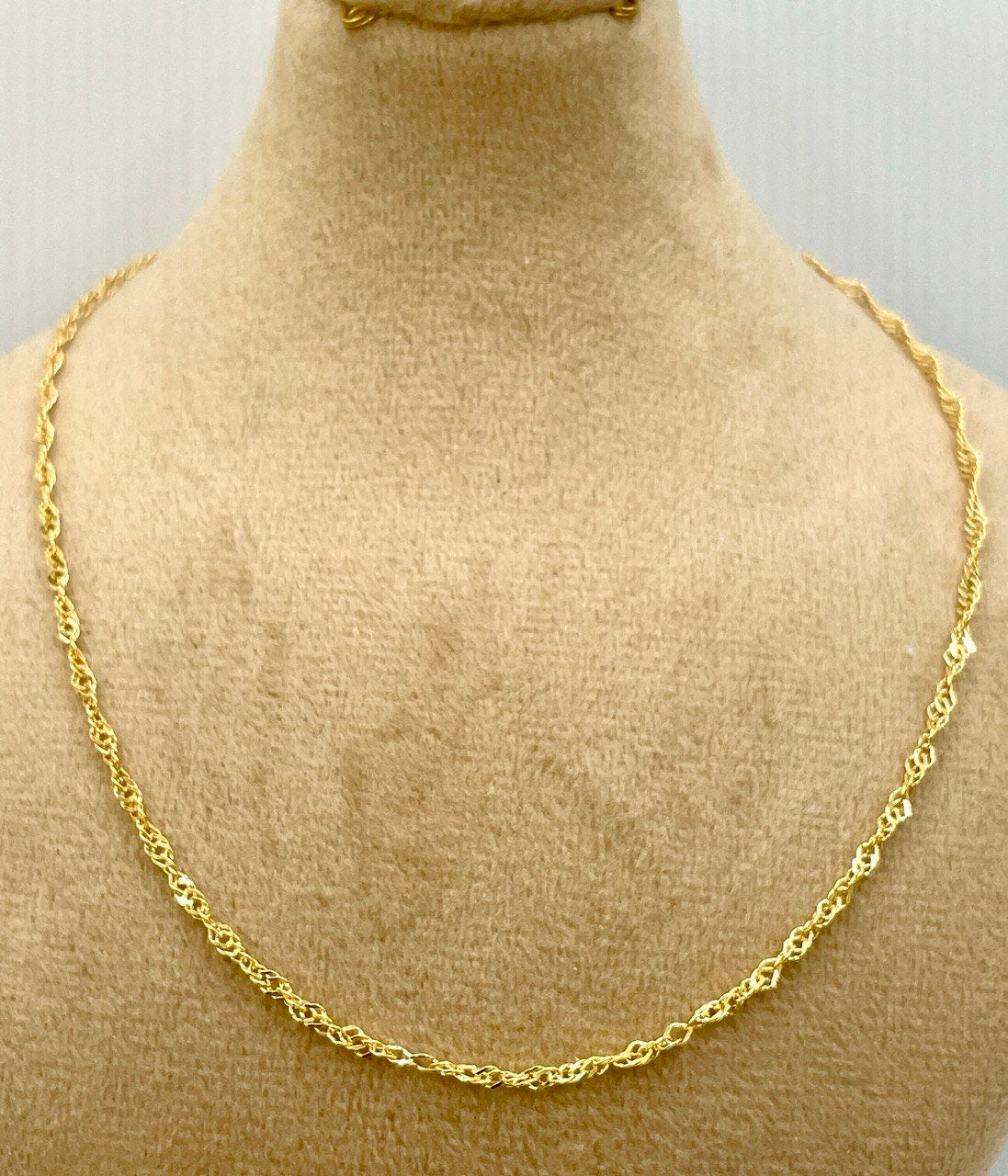 18K GOLD SINGAPORE(2mm) NECKLACE Chain,Real Gold,Birthday Gift,For Her,For Him,Anniversary Gift,Valentine Gift,Christmas Gift,Gift For Dad.