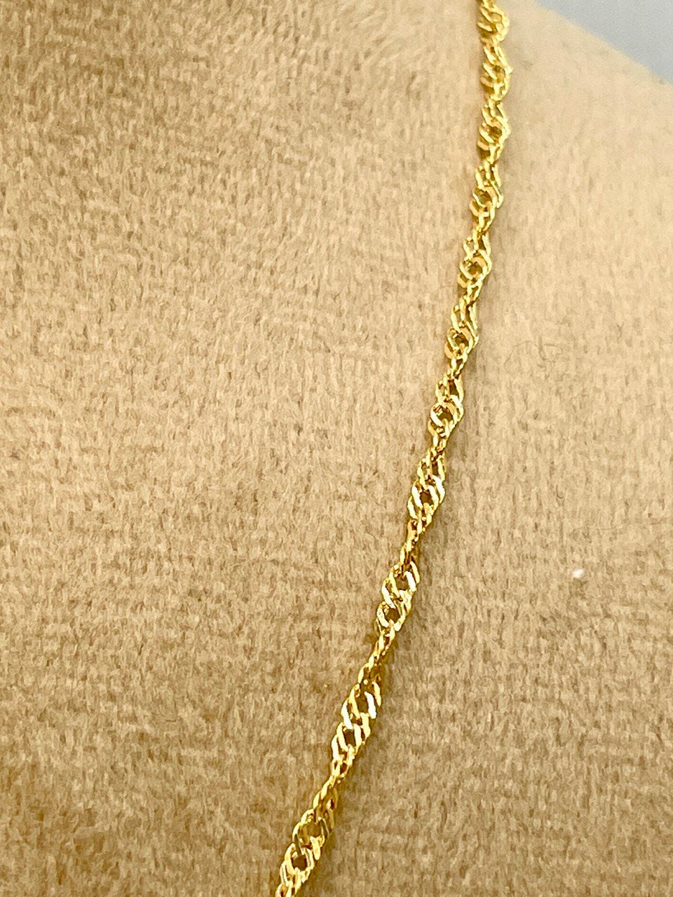 18K GOLD SINGAPORE(2mm) NECKLACE Chain,Real Gold,Birthday Gift,For Her,For Him,Anniversary Gift,Valentine Gift,Christmas Gift,Gift For Dad.