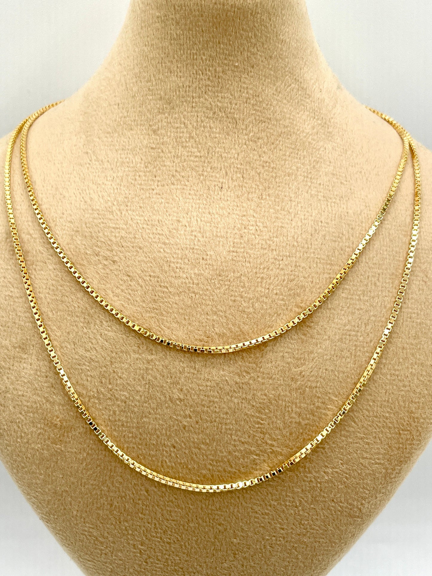 18K GOLD BOX(1.2mm) CHAIN Necklace, Real Gold, Solid Gold, Birthday Gift, For Her, For Him, Gift For Mom,Gift For Dad,Anniversary Gift