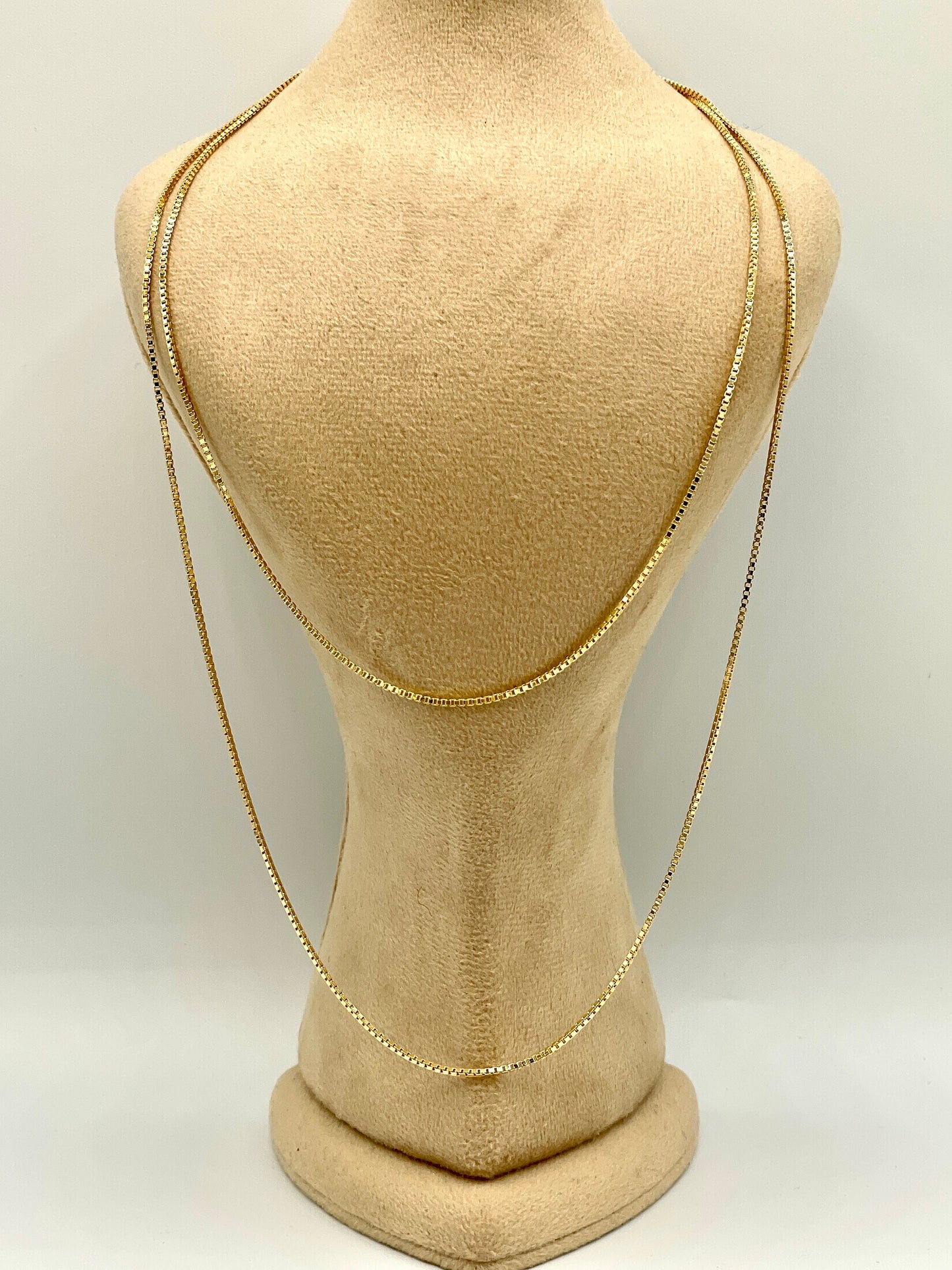 18K GOLD BOX(1.2mm) CHAIN Necklace, Real Gold, Solid Gold, Birthday Gift, For Her, For Him, Gift For Mom,Gift For Dad,Anniversary Gift