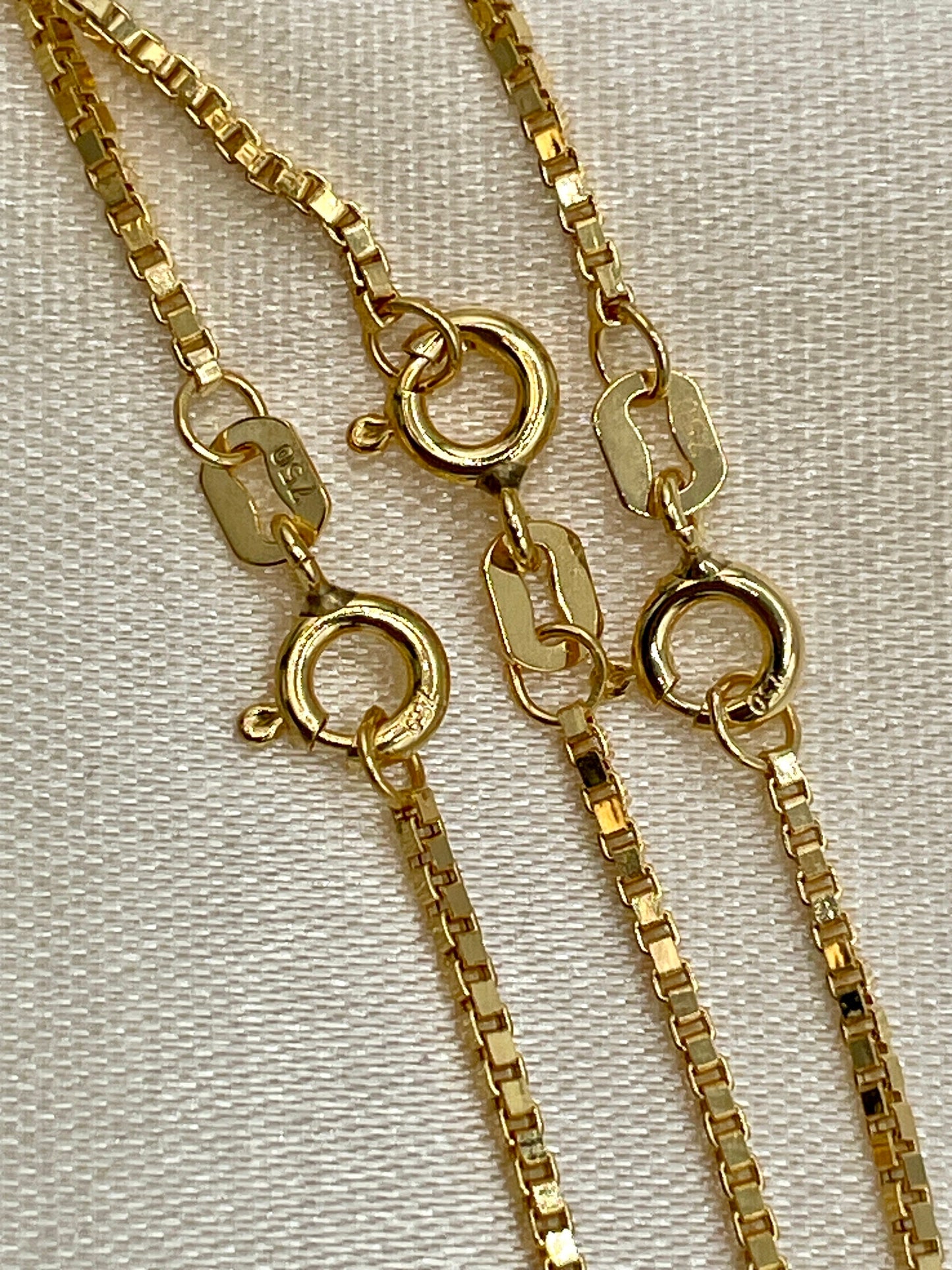 18K GOLD BOX(1.2mm) CHAIN Necklace, Real Gold, Solid Gold, Birthday Gift, For Her, For Him, Gift For Mom,Gift For Dad,Anniversary Gift