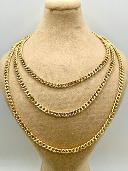 18K GOLD CURB NECKLACE (4.2mm)Solid Gold,Real Gold,Necklace Chain,For Her,For Him,Birthday Gift,Christmas Gift,Gift For Dad,Gift For Mom.