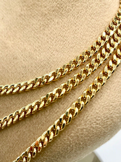 18K GOLD CURB NECKLACE (4.2mm)Solid Gold,Real Gold,Necklace Chain,For Her,For Him,Birthday Gift,Christmas Gift,Gift For Dad,Gift For Mom.