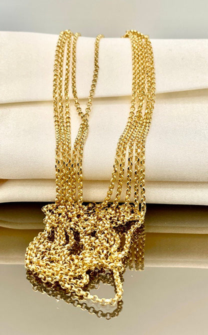18K GOLD ROLO(2.3)NECKLACE Chain,Real Gold,SolidGold, Diamond Cut,Yellow Gold,Birthday Gift,Partner Gift,For Her,For Him,Gift For Dad.