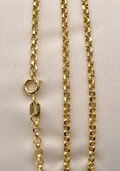 18K GOLD ROLO(2.3)NECKLACE Chain,Real Gold,SolidGold, Diamond Cut,Yellow Gold,Birthday Gift,Partner Gift,For Her,For Him,Gift For Dad.