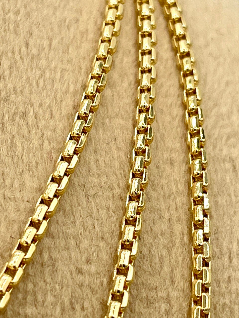 18K GOLD  BOX Chain Necklace Chain,Real Solid Gold,(2mm Width) Chain,Birthday Gift,Partner Gift,For Her,For Him,Gift For Dad,Christmas Gift.