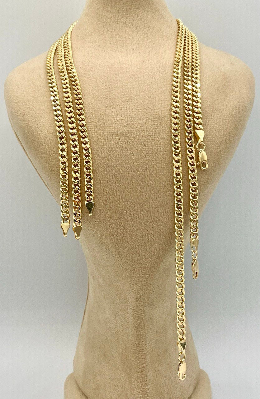 18K GOLD CURB(4.1mm)NECKLACE Chain,Real Gold,Solid Gold,Birthday Gift,Partner Gift,For Her,For Him,Christmas Gift,Gift For Dad,Gift For Mom.
