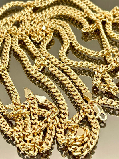 18K GOLD CURB(4.1mm)NECKLACE Chain,Real Gold,Solid Gold,Birthday Gift,Partner Gift,For Her,For Him,Christmas Gift,Gift For Dad,Gift For Mom.