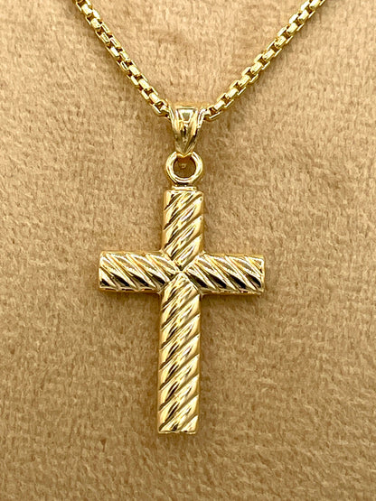 18K GOLD CROSS NECKLACE,Real Gold,Round Box,Birthday Gift,For Her,For Him,Christmas Gift,Anniversary Gift,Boyfriend Gift,Girlfriend Gift.