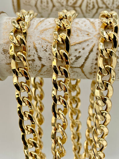 18k GOLD Curb(7.5mm), link Chain Necklace ,18kReal Gold curb,christmas Gift,Unisex Gold chain,18k GOLD Chain,Birthday Gift,Ladies 18 Gold.