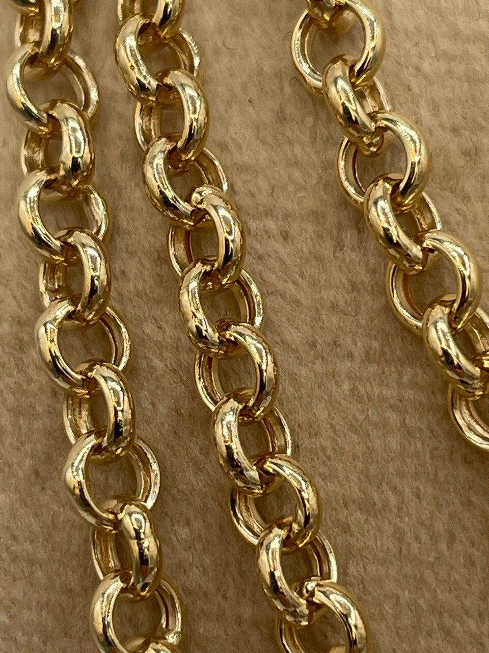 18K GOLD ROLO (5mm)NECKLACE,Real Gold,Birthday Gift,Christmas Gift,For Her,For Him,Gift For Dad,Gift For Mom,Style Necklace Chain.
