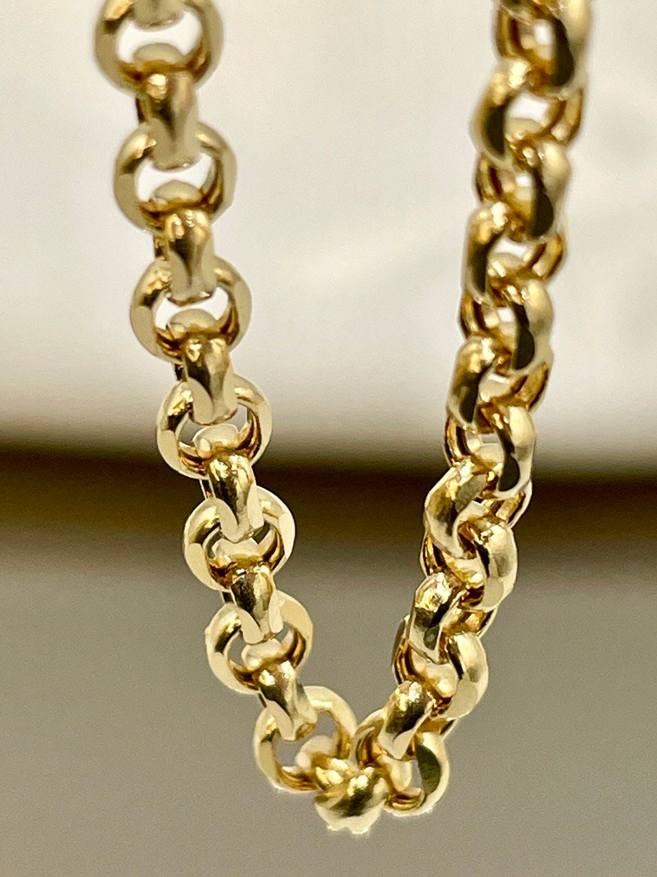 18K GOLD ROLO(3.5mm) NECKLACE Chain,Solid Gold,Real Gold,Diamond Cut,For Her,For Him,Birthday Gift,Christmas Gift,Boyfriend Gift.