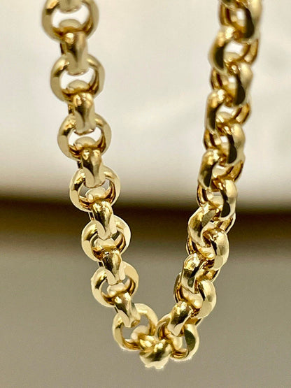 18K GOLD ROLO(3.5mm) NECKLACE Chain,Solid Gold,Real Gold,Diamond Cut,For Her,For Him,Birthday Gift,Christmas Gift,Boyfriend Gift.