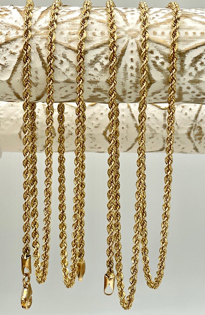 18K GOLD ROPE CHAIN(2.1mm)Necklace,Real Gold,Yellow Gold,Birthday Gift,Partner Gift,For Her,For Him,Gift For Dad,Gift For Mom,Christmas Gift