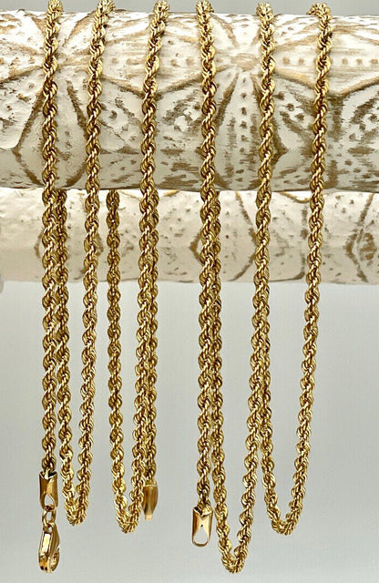 18K GOLD ROPE CHAIN(2.1mm)Necklace,Real Gold,Yellow Gold,Birthday Gift,Partner Gift,For Her,For Him,Gift For Dad,Gift For Mom,Christmas Gift
