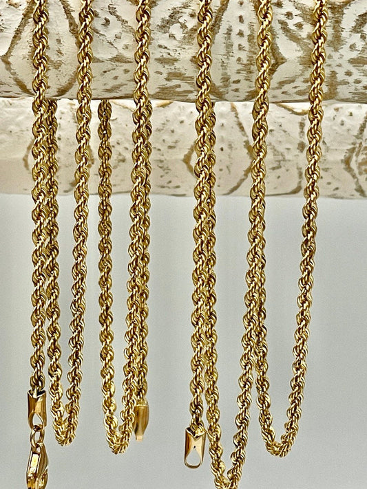 18K GOLD ROPE CHAIN(2.1mm)Necklace,Real Gold,Yellow Gold,Birthday Gift,Partner Gift,For Her,For Him,Gift For Dad,Gift For Mom,Christmas Gift