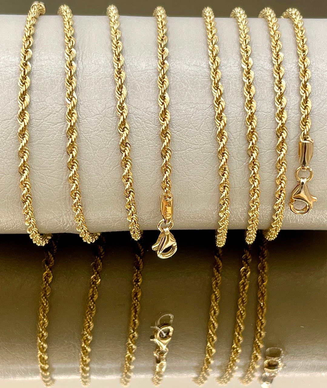 18K GOLD ROPE CHAIN(2.1mm)Necklace,Real Gold,Yellow Gold,Birthday Gift,Partner Gift,For Her,For Him,Gift For Dad,Gift For Mom,Christmas Gift