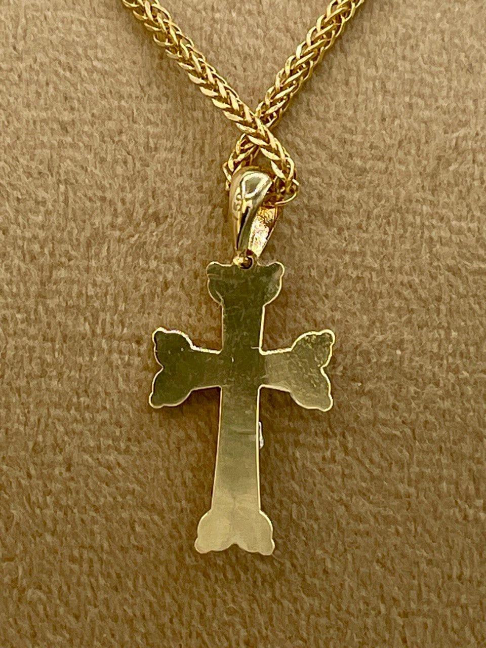 18K GOLD Heavy SOLID CROSS(1")Necklace,Real gold,Franco Necklace,Jesus Cross,Crucifix Necklace,Birthday Gift,Partner Gift,For Her,For Him.