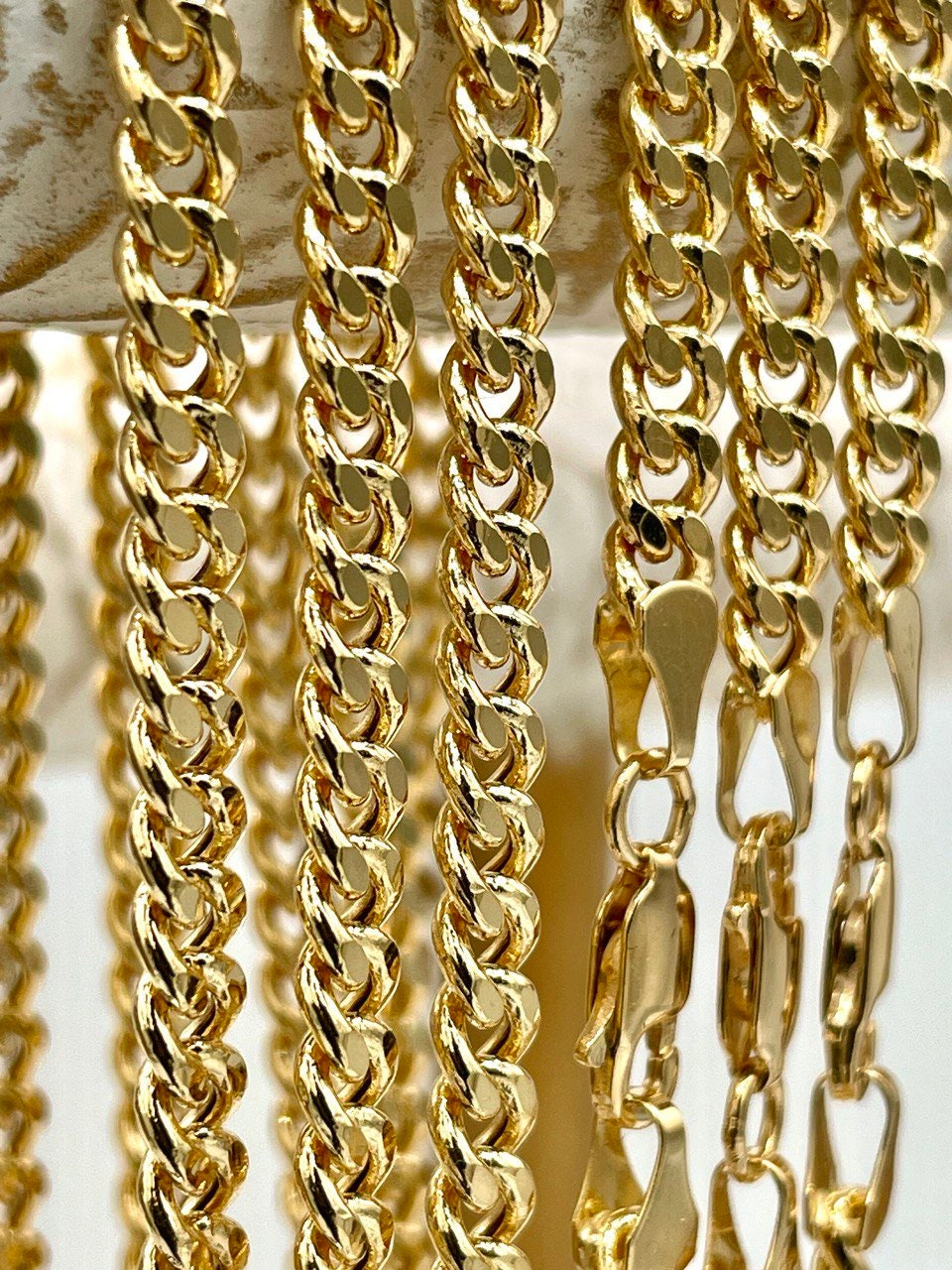 18K GOLD CURB NECKLACE (4.2mm)Solid Gold,Real Gold,Necklace Chain,For Her,For Him,Birthday Gift,Christmas Gift,Gift For Dad,Gift For Mom.