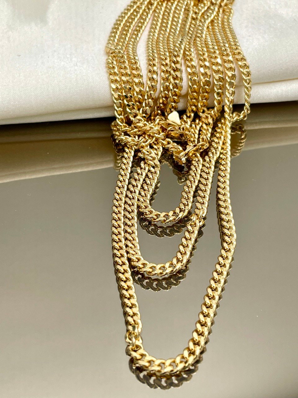 18K GOLD CURB NECKLACE (4.2mm)Solid Gold,Real Gold,Necklace Chain,For Her,For Him,Birthday Gift,Christmas Gift,Gift For Dad,Gift For Mom.