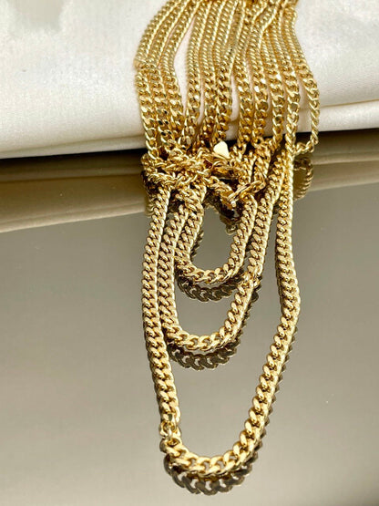 18K GOLD CURB NECKLACE (4.2mm)Solid Gold,Real Gold,Necklace Chain,For Her,For Him,Birthday Gift,Christmas Gift,Gift For Dad,Gift For Mom.