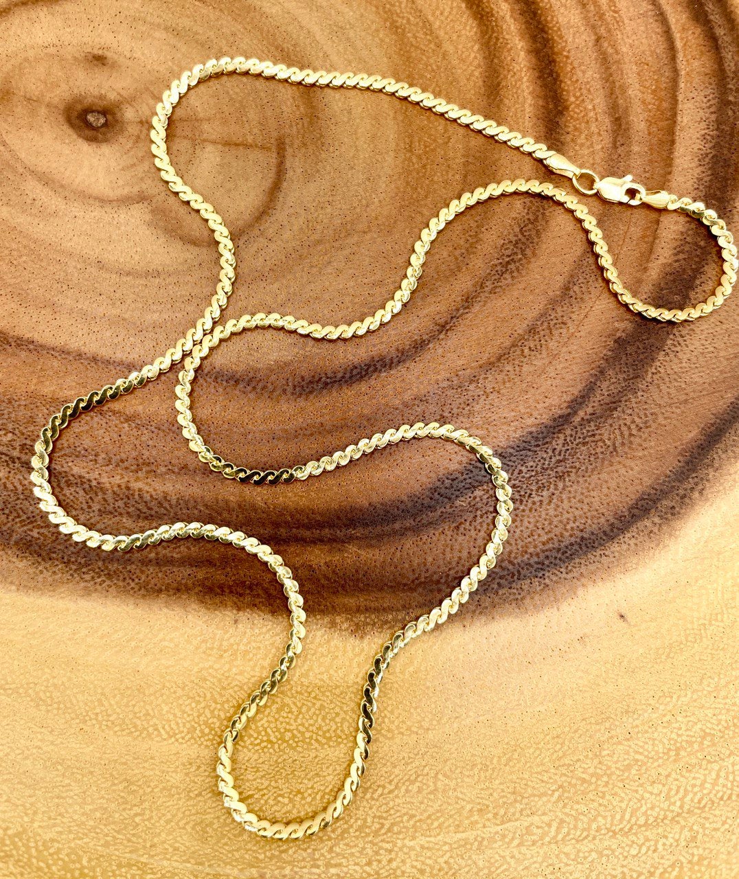 18K GOLD CURB (2.3mm)NECKLACE,Real Gold,Yellow Gold,Solid Gold,Birthday Gift,Partner Gift,For Her,For Him,New StyleGift For Dad,Gift For Mom