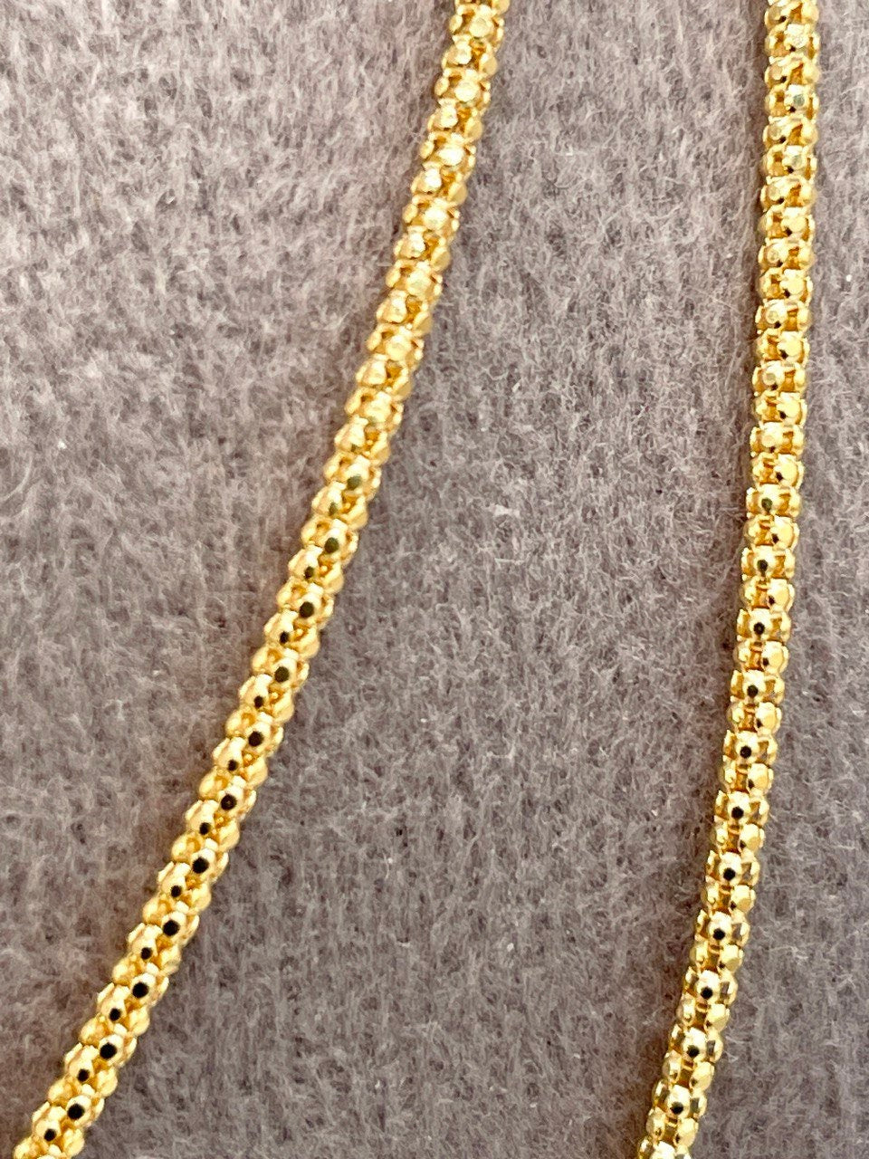 18K Solid Gold Diamond Cut Round Necklace – 1.5mm Real Gold Chain – Shiny Italian Style Gold Necklace for Women & Men