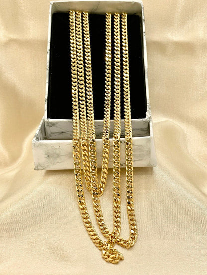 18K GOLD CURB(4.1mm)NECKLACE Chain,Real Gold,Solid Gold,Birthday Gift,Partner Gift,For Her,For Him,Christmas Gift,Gift For Dad,Gift For Mom.