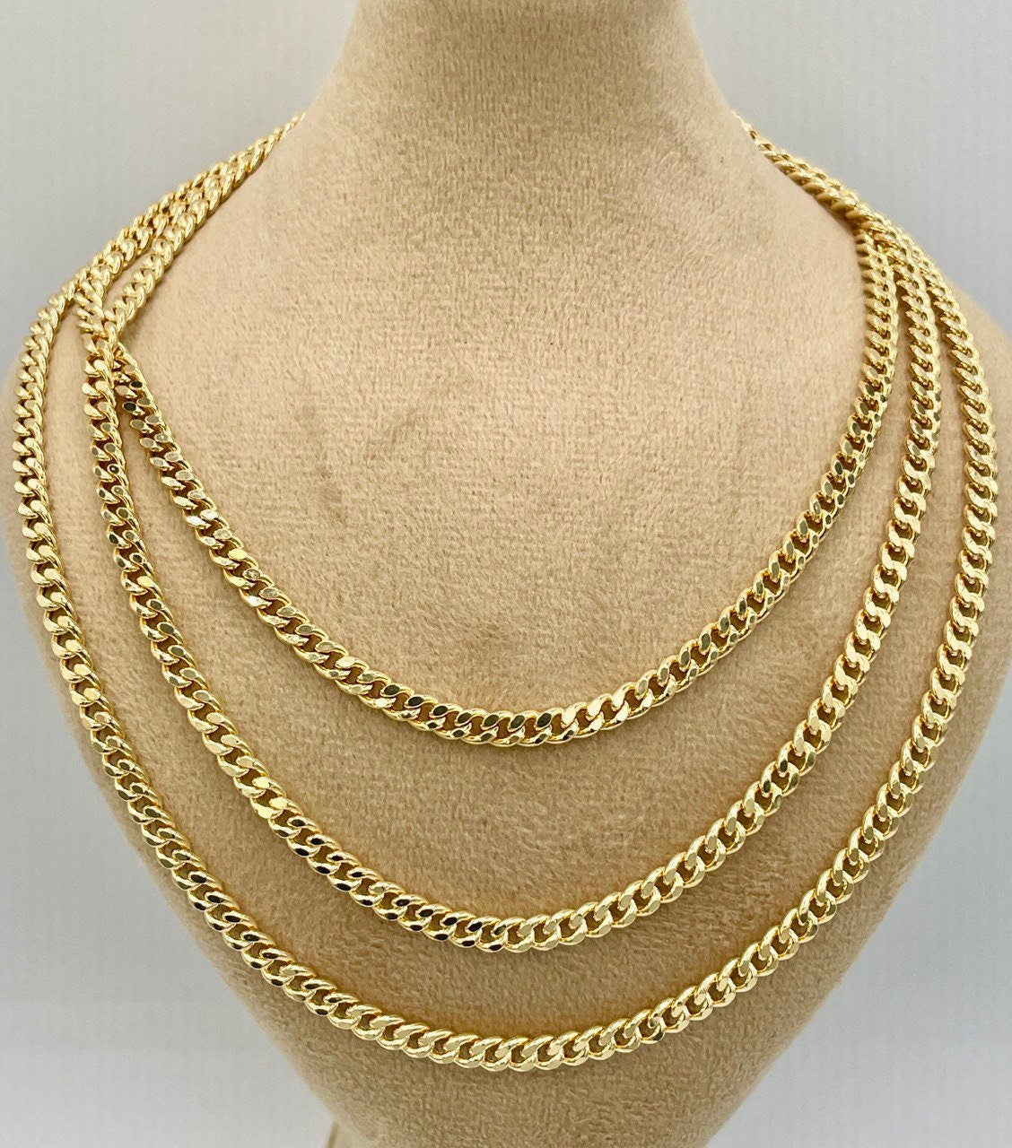 18K GOLD CURB(4.1mm)NECKLACE Chain,Real Gold,Solid Gold,Birthday Gift,Partner Gift,For Her,For Him,Christmas Gift,Gift For Dad,Gift For Mom.