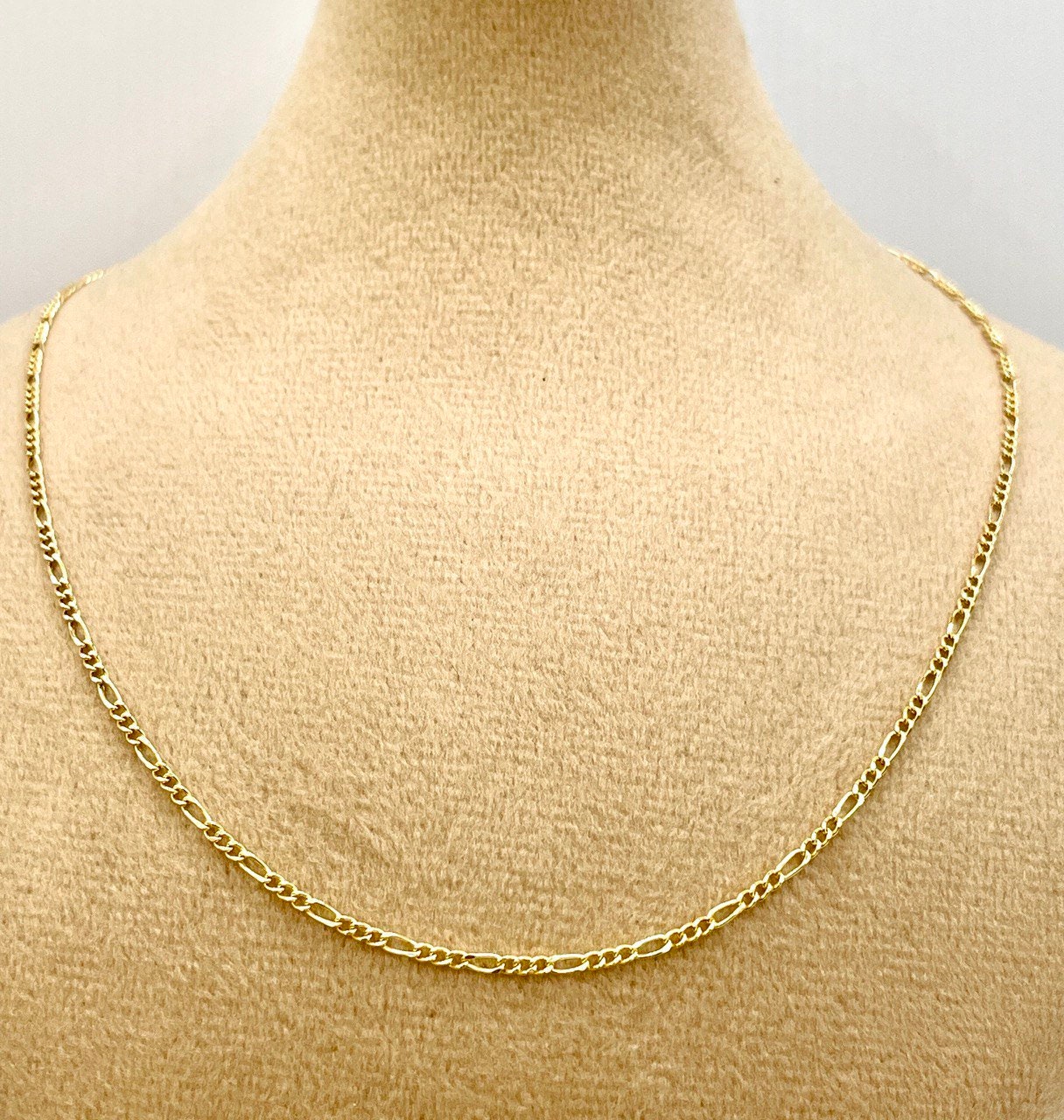 18Karat Gold Figaro Necklace Chain,Solid Gold Necklace,(1.6mm)Thick,Real Gold,Birthday Gift,Partner Gift,For Her,For Him,Gift For Mom.