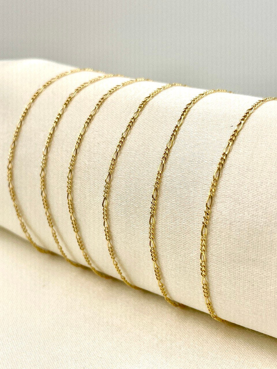 18Karat Gold Figaro Necklace Chain,Solid Gold Necklace,(1.6mm)Thick,Real Gold,Birthday Gift,Partner Gift,For Her,For Him,Gift For Mom.