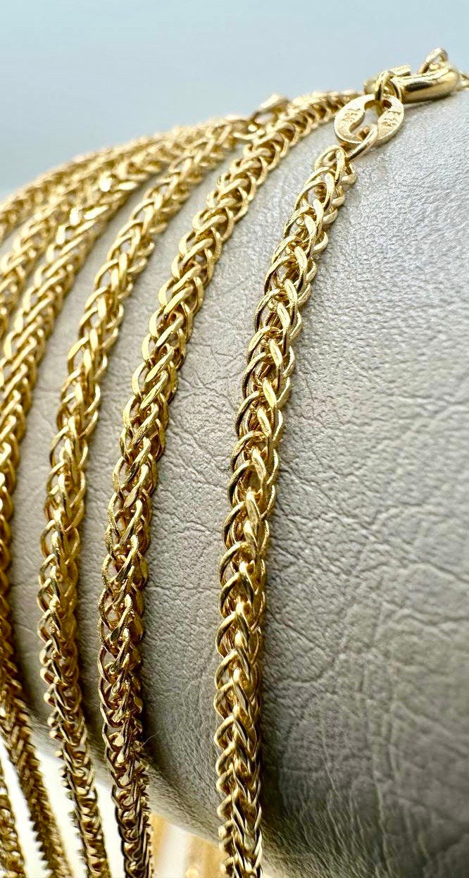 18Karat Gold Franco Necklace Chain(2mm)Thick16"_22"Length,Real 18Karat Gold ,Yellow Gold,Birthday Gift,Partner Gift,Gift for Men/Women.