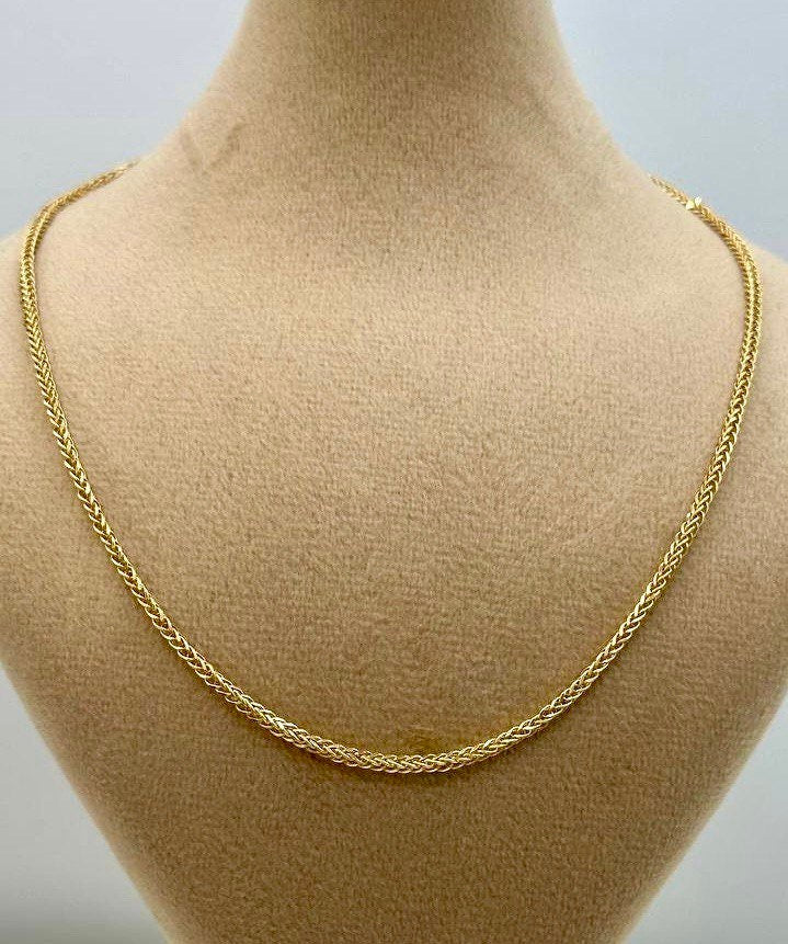 18Karat Gold Franco Necklace Chain(2mm)Thick16"_22"Length,Real 18Karat Gold ,Yellow Gold,Birthday Gift,Partner Gift,Gift for Men/Women.