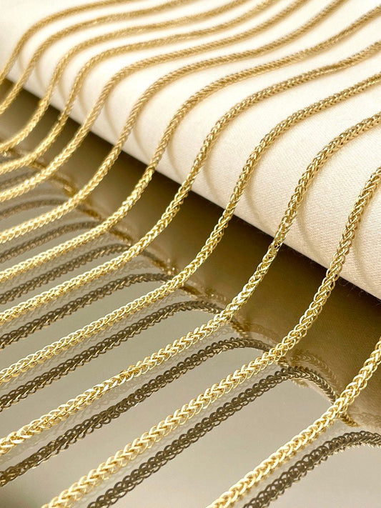 18Karat Gold Franco Necklace Chain(2mm)Thick16"_22"Length,Real 18Karat Gold ,Yellow Gold,Birthday Gift,Partner Gift,Gift for Men/Women.