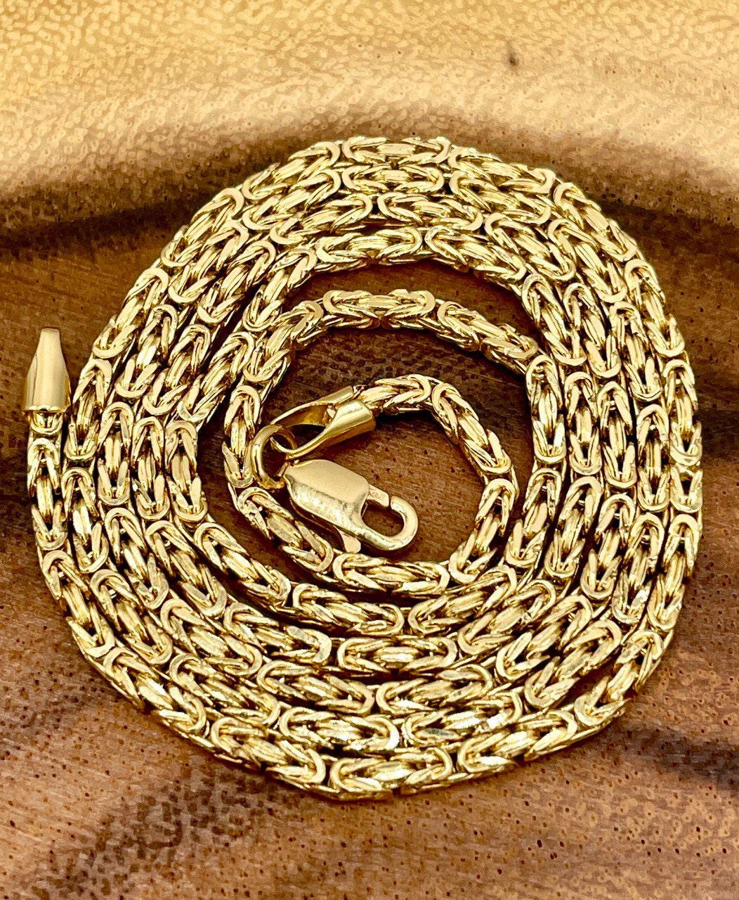 18Karat Solid Gold Byzantine Elegance,(2mm)Heavy Solid Chain Necklace for Men/ Women, Luxury Unisex Charm, 18K Gold Byzantine Necklace Chain