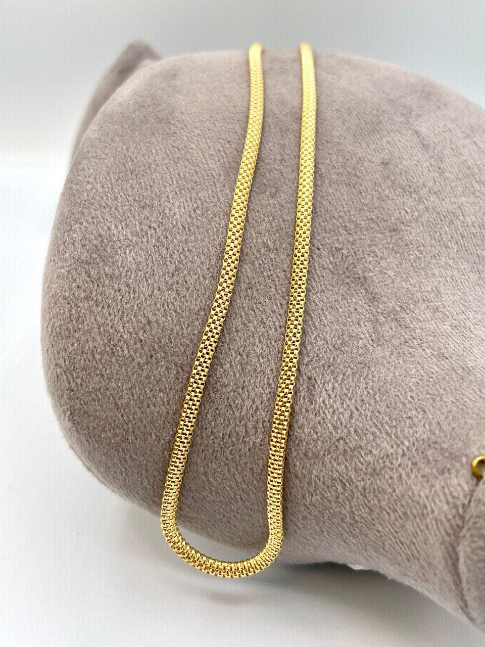 18Karat Gold Snake Necklace Chain,Real 18Karat Gold,Yellow Gold(3mm)Thick,Birthday Gift, Gift For Men/Women,Anniversary Gift,Gift FOR Mom.